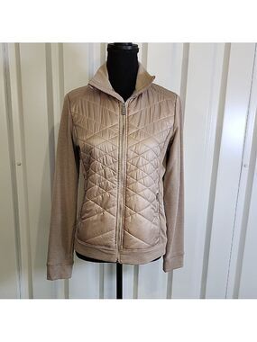 Polo Ralph Lauren Women's Beige Quilted Performance Zip Front Jacket Size Small